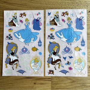 Vintage Disney CINDERELLA sticker sheets Sandylion Approx 35 Stickers